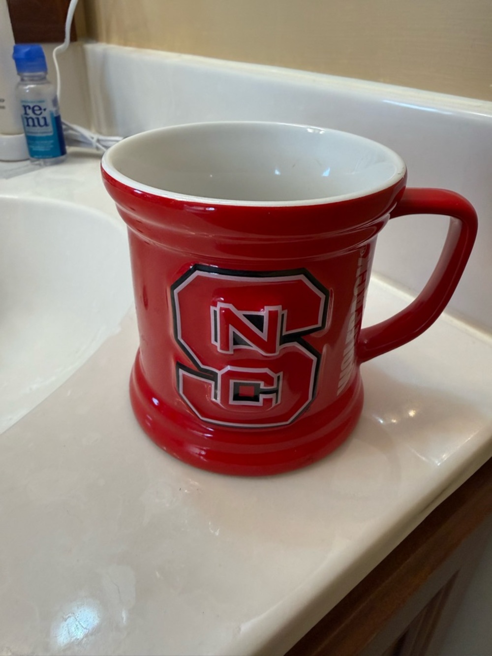 Red NC Ceramic Coffee Mug with White Interior
